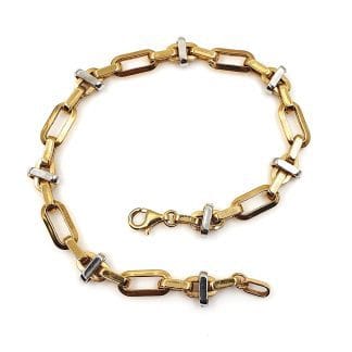 PULSERA ORO BICOLOR EN ORO DE 14K