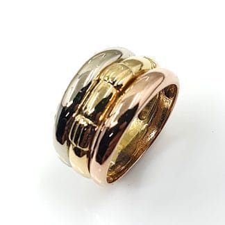 ANILLO ORO TRICOLOR 18K