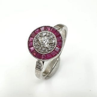 ANILLO OJO DE PERDIZ PLATINO DIAMANTES