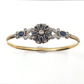 PULSERA ORO 18K ZAFIROS Y BRILLANTES