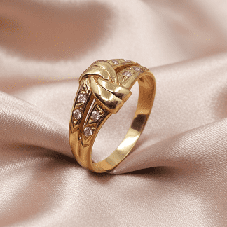 ANILLO DE ORO DE 18 K CON CIRCONITAS