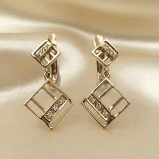 PENDIENTES ORO 18K Y CIRCONITAS