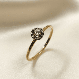 SOLITARIO VINTAGE ORO 18K DIAMANTE
