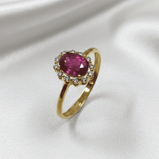 Anillo Oro Tynel 18k Rubí y Brillantes