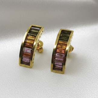 Pendientes Tynel Oro 18k Turmalinas Arcoíris