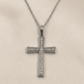 Colgante Tynel Cruz Oro 18k y Brillantes