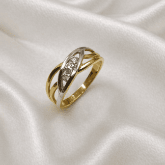 Anillo Tynel oro 18k y circonitas