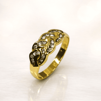Anillo Tynel en oro 18k con circonitas