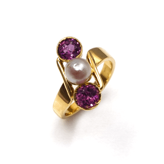 Anillo Tynel vintage oro 18k turmalinas