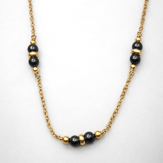 Cadena oro 18k con hematites