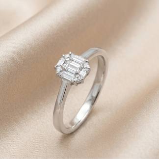 Anillo Oro Blanco 18K Diamantes 0.31ct