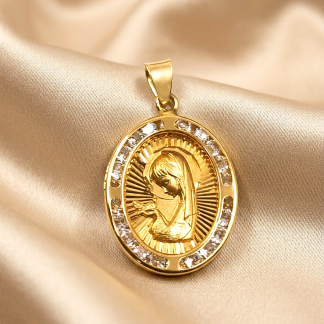 Medalla Tynel oro 18k y circonitas