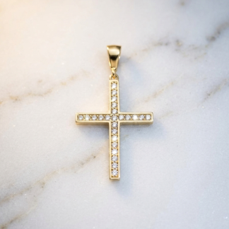 Cruz de Oro 18k con Circonitas - Nueva (Comunión)