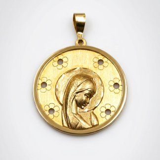 Medalla Virgen Niña Oro 18k 20mm 2.50 gr