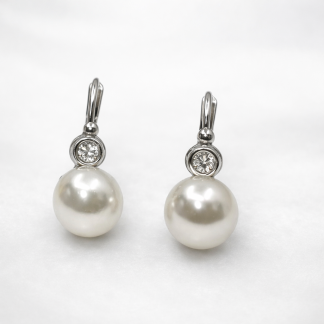 Pendientes oro 18k perlas y brillantes