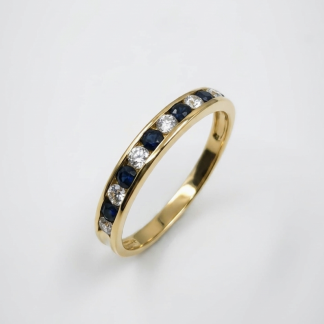 Anillo oro 18k zafiros