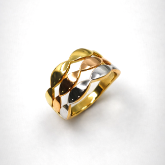 Anillo tricolor oro 18k - Imagen 1
