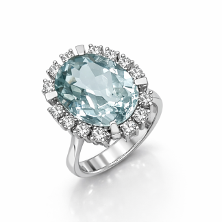 Aguamarina y diamantes