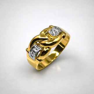Anillo de oro 18k y circonitas - Imagen 1