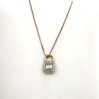 Cadena y colgante de oro 18k con diamantes
